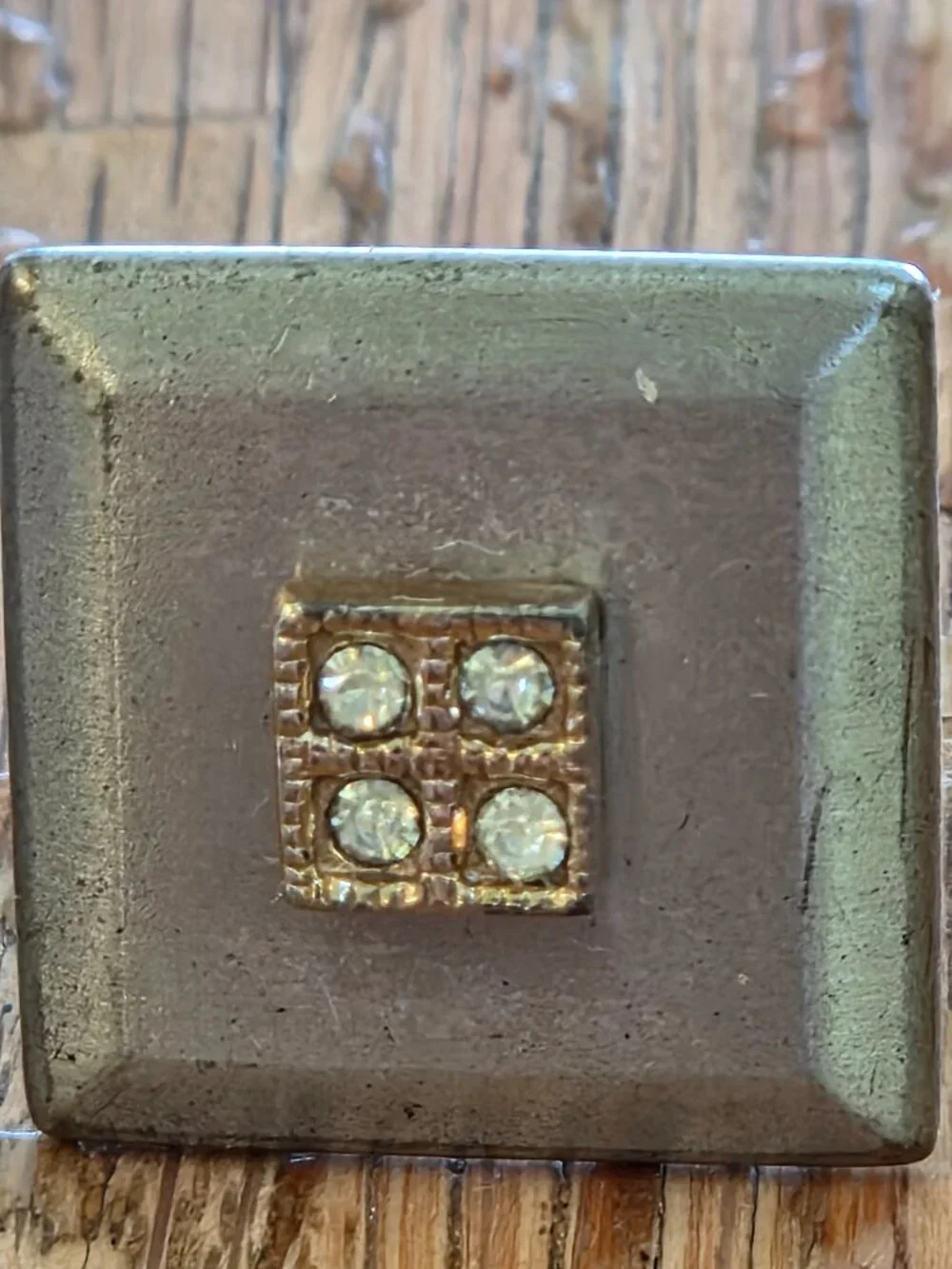 Swank Square Rhinestone Cufflinks and Tie Clip